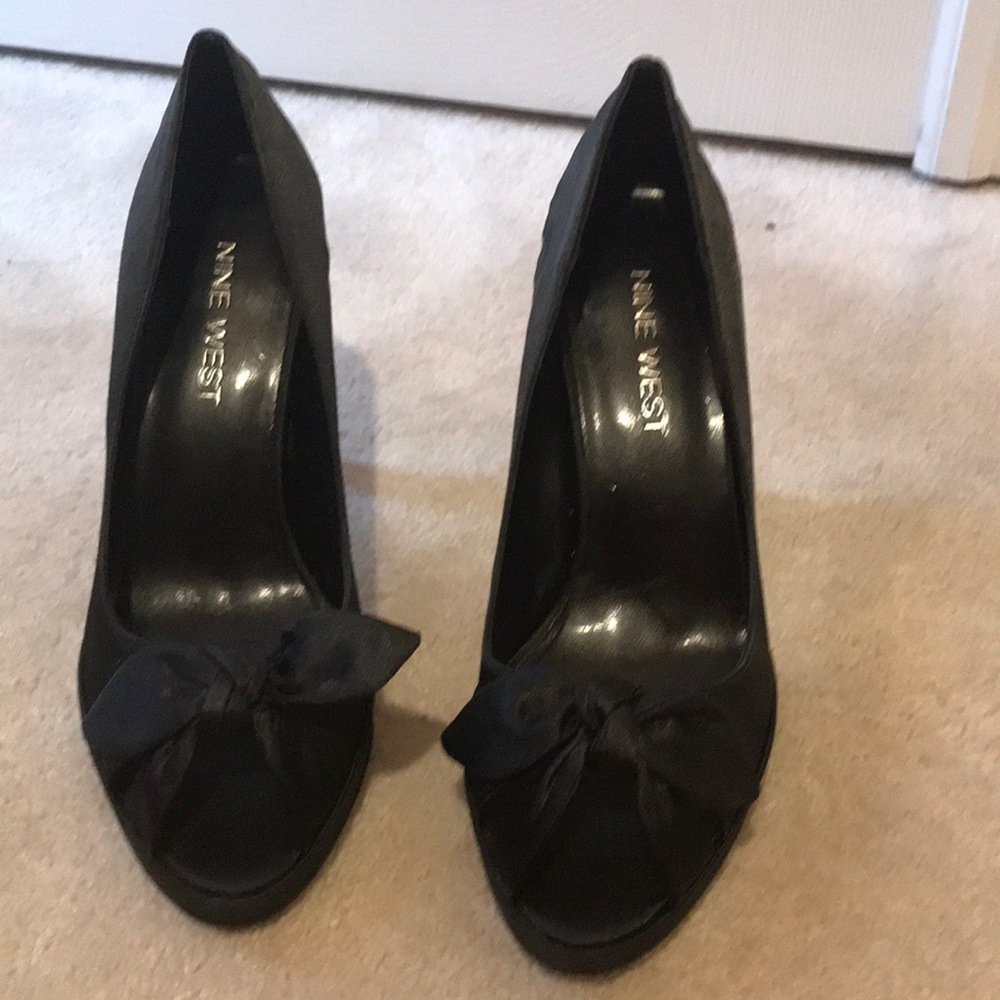 Black satin shoes